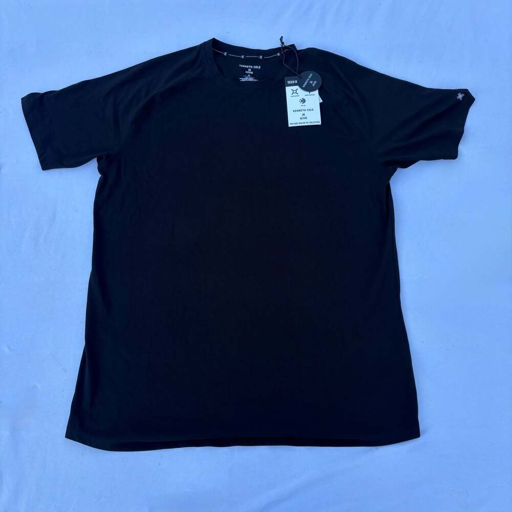 Kenneth Cole Active The Core Raglan Tee Collection Black Men's T-Shirt XL